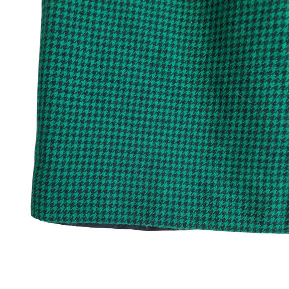 Vintage Jones New York Green Black Houndstooth Wool Knee Length Skirt size small - Picture 13 of 16